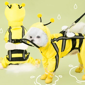 2023 Новый непромокаемый дождевик для собак с милым рисунком, светоотражающий дождевик на открытом воздухе для плюшевых маленьких средних собак, одежда, товары для домашних животных