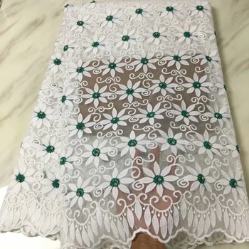 2019 Африканские тюлевые кружевные ткани, высококачественное Швейцарское вуалевое кружево, вышитые Нигерийские кружевные ткани с бисером для свадебной вечеринки
