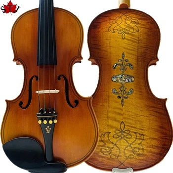 Скрипка ручной работы в стиле Strad Song Maestro 4/4, красивая инкрустация корпуса и отступ, огромный и мощный звук #14147