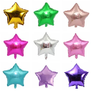 5шт / 10 штук / партия 10-дюймовых воздушных шаров из алюминиевой фольги с пятиконечной звездой, детский душ, свадьба, детский день рождения decorati