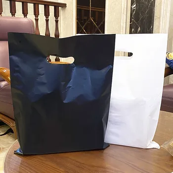 50 шт./лот, утолщенный пластиковый пакет, сумка для деловой упаковки, полиэтиленовая сумка, подарочная сумка, сумка для магазина одежды, 8 размеров