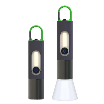 2023 Новый фонарик с сильным светом, Многофункциональное наружное освещение, крючок для палатки, настольная лампа, Зарядка через USB, портативный мини-фонарик