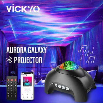 VICKYO LED Звездный Проектор Спальня Проекция Авроры Ночник USB Bluetooth Игровая Комната Домашний Кинотеатр Детский Подарок Окружающий Ночник