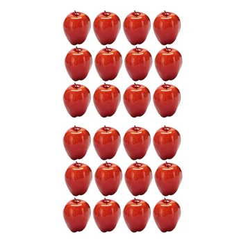 24шт искусственных яблок, красных вкусных фруктов для кухни, домашней еды, декора, украшения для домашней вечеринки, искусственных яблок