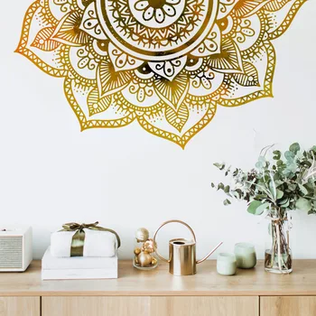 Креативные наклейки Datura Lotus на стену Рамадан Украшение гостиной спальни Домашние Декоративные наклейки на стену Самоклеящиеся