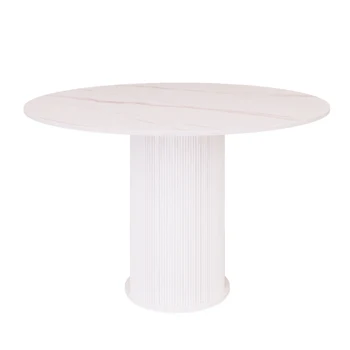 Обеденный стол и стул в стиле ZL Miji с каменной плитой, римская колонна, столовая, круглый стол для кофе и риса