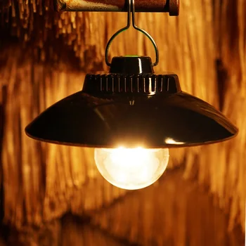 Светодиодная лампа для кемпинга, Ретро подвесная лампа для палатки, водонепроницаемые кемпинговые фонари с регулируемой яркостью, аккумулятор 18650, аварийный фонарь для улицы