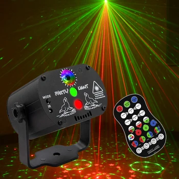 Лазерные Фонари, DJ Disco Stage Party Со Звуком, Активируемым RGB Led Проектором, Функция Времени С Дистанционным Управлением для Рождественских Украшений