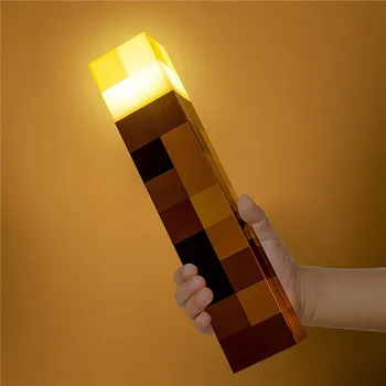 USB Перезаряжаемый 11,5-дюймовый факел из коричневого камня Светодиодные ночные светильники Лампа для украшения игровой комнаты Детские Подарки на День рождения Игрушечная лампа Настольные лампы