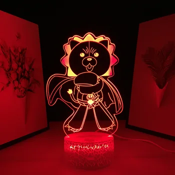 3D Светодиодная Лампа Angry Bear Bleach Аниме Фигурка Кон Ночник для Детской Спальни Декор Подарок На День Рождения Сенсорный Пульт Манга Настольная Лампа