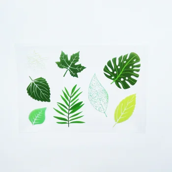 Зеленые листья растений, Прозрачный силиконовый штамп, альбом для вырезок, журнал, Резиновые Трафареты с тиснением, Декор Многоразового использования