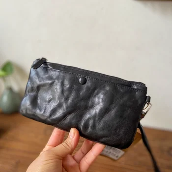 AETOO Новая оригинальная сумка из кожи растительного дубления Baotou layer cowhide большой емкости для мужчин, сумка для мобильного телефона с несколькими картами