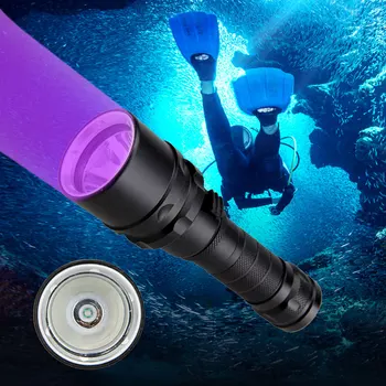 Фонарик для дайвинга с ультрафиолетовым излучением 365-395нм, фиолетовый Фонарь, Подводный Водонепроницаемый Светодиодный фонарик, Детектор пятен мочи, Охота на скорпионов