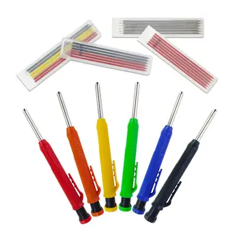 Набор плотницких карандашей, Инструменты для деревообработки, Механический карандаш, 3 цвета, Сменные принадлежности для строительных работ, Плотницкая разметка