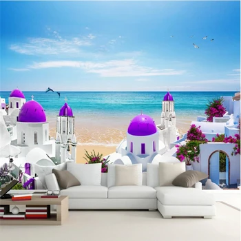 бейбеханг Пользовательские фотофоновые обои средиземноморский древний пляж море красивый скандинавский 3D пейзаж настенные обои