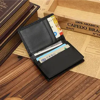 Мужской кошелек из искусственной кожи, двойной держатель для кредитных карт, мини-кошелек