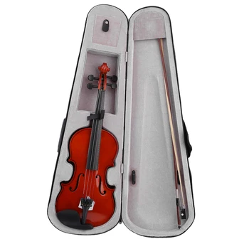 Скрипка 4/4 из натурального акустического массива дерева Для начинающих Студентов Детей с футляром для скрипки Канифольным смычком Профессиональный Музыкальный инструмент
