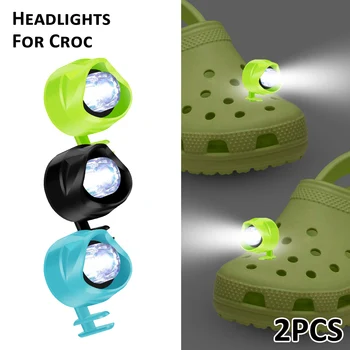 2шт Забивающая Обувь Light IPX5 Водонепроницаемая Обувь С Отверстиями Освещает Фары Многоразового Использования Ночник для Взрослых Детей Забавная Обувь Haking Light