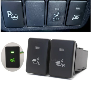 Зеленая светодиодная подсветка, управление обогревом левого и правого сидений автомобиля, кнопочный переключатель с проводом для Toyota PRADO Аксессуары