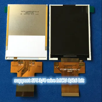 2,8-дюймовый ЖК-дисплей без касания ILI9341, микросхема привода, 40-контактный разъем, совместимый с SPI, 3/4 проводной MCU, 8/16 бит
