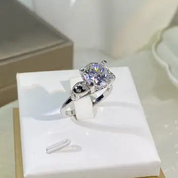 Кольцо из стерлингового серебра S925 пробы с натуральным бриллиантом для женщин CN (происхождение) Обручальные кольца Anillos De Silver 925 Ювелирные Изделия Обручальное Кольцо Женщины