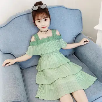 Новое летнее платье для девочек, Корейская версия, иностранная принцесса, Торт для маленькой девочки, вечерние платья от 2 до 12 лет, Детская одежда на День рождения