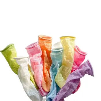3-12 лет, 4 пары в упаковке, 2023 весна и лето, прямые сетчатые носки ярких цветов, носки для девочек, детские носки