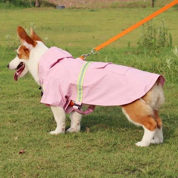 Дождевик для собак, водонепроницаемые куртки с капюшоном, пончо от дождя, Дождевик для домашних животных, одежда со светоотражающими полосками, уличный дождевик для собак.