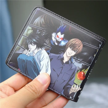 Аниме Death Note PU Кошелек с держателем удостоверения личности Yagami Light Для мужчин и женщин, короткий двустворчатый кошелек для монет, зажим для денег, подарок для косплея