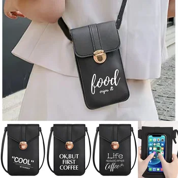 Сумки через плечо, сумка для мобильного телефона с сенсорным экраном, женская сумка через плечо, кошелек, сумка-мессенджер, кошелек, держатель для карт, рисунок еды