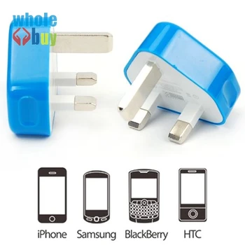 10 Различных цветов USB-зарядное устройство с британской вилкой, настенное зарядное устройство переменного тока, USB-адаптер питания, зарядное устройство для iPhone X/8/7/6+ Бесплатная доставка DHL 100 шт./лот
